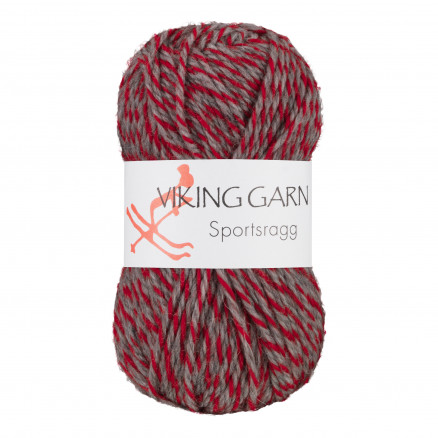 Viking Garn Sportsragg 560 Grå/ Rød