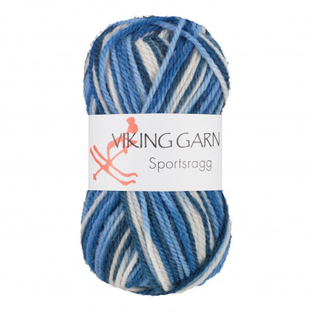 Viking Garn Sportsragg 525 Multi Hvid/ Blå