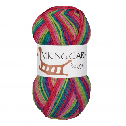 Viking Garn Raggen 738 Multi Rosa/ Grøn