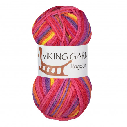 Viking Garn Raggen 741 Multi Gul/ Cerise
