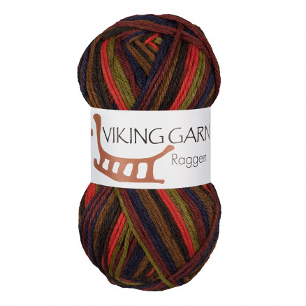 Viking Garn Raggen 752 Multi Brun/ Rød