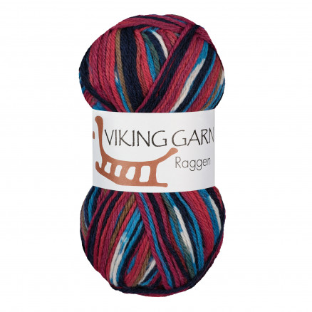 Viking Garn Raggen 775 Multi Burgunder/ Blå