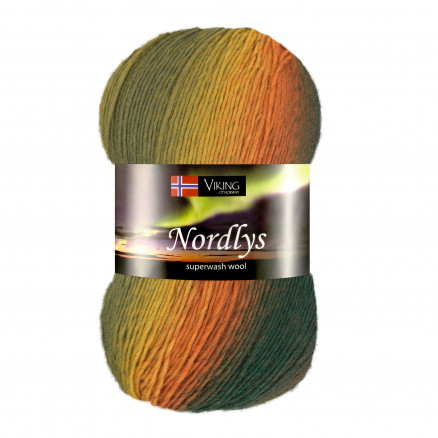 Viking Garn Nordlys 934 - Multi Okker/ Grøn