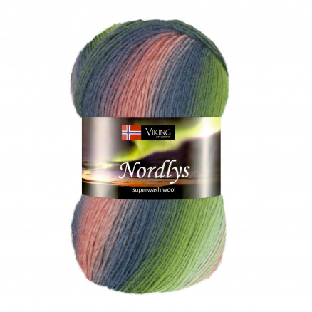 Viking Garn Nordlys 935 - Multi Grøn/ Rosa