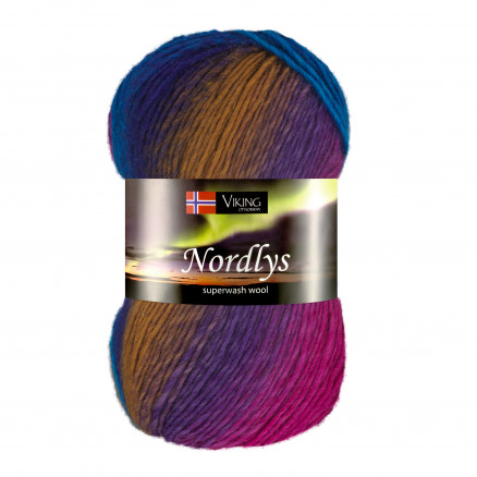 Viking Garn Nordlys 938 - Multi Rosa/ Grøn