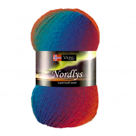 Viking Garn Nordlys 949 - Multi Regnbue