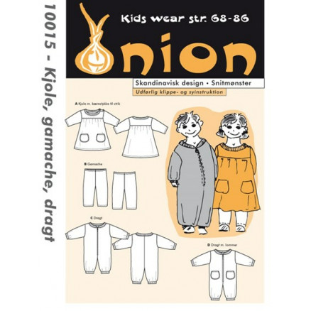 ONION Snitmønster Kids 10015 Kjole, Gamacher & Dragt Str. 68-86/6-18 mdr.