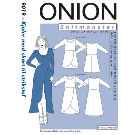 ONION Snitmønster Plus 9019 Kjoler med Skørt Str. XL-5XL