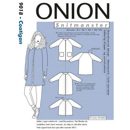 ONION Snitmønster Plus 9018 Coatigan Str. XL-5XL
