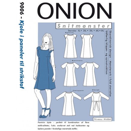ONION Snitmønster Plus 9006 Kjole i Paneler Str. XL-5XL