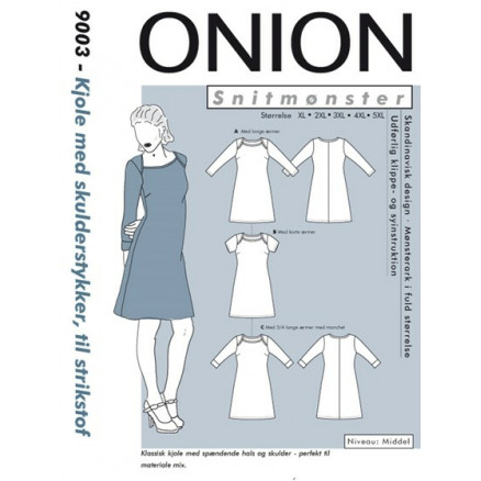 ONION Snitmønster Plus 9003 Kjole med Skulderstykke Str. XL-5XL