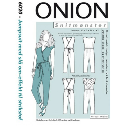 ONION Snitmønster 6020 Jumpsuit med Slå Om-Effekt Str. XS-XL