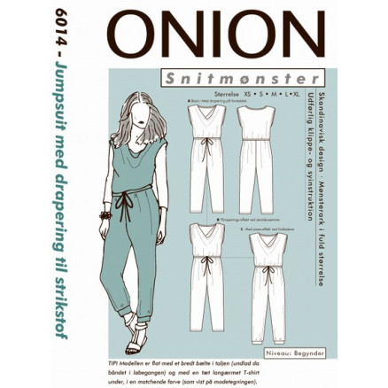 ONION Snitmønster 6014 Jumpsuit med Drapering Str. XS-XL
