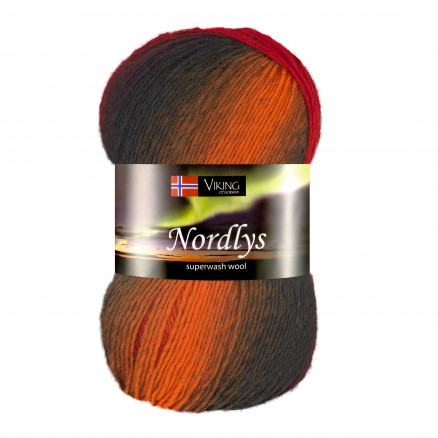 Viking Garn Nordlys 955 - Multi Orange/ Brun