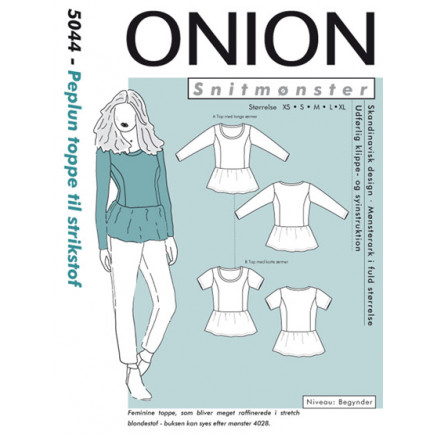 ONION Snitmønster 5044 Peplum Toppe Str. XS-XL
