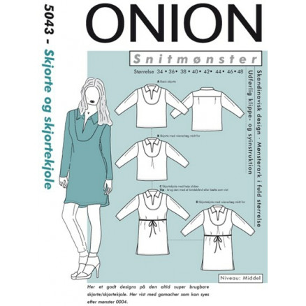ONION Snitmønster 5043 Skjorte & Skjortekjole Str. 34-48