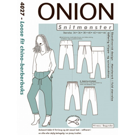ONION Snitmønster 4027 Loose Fit Chinoberberbuks Str. 34-48