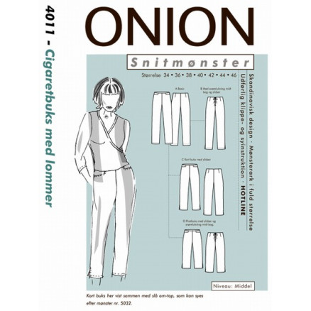 ONION Snitmønster 4011 Cigaretbuks med Lommer Str. 34-46