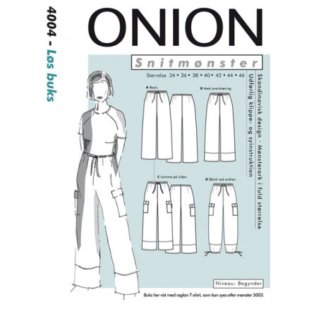 ONION Snitmønster 4004 Løs Buks Str. 34-46