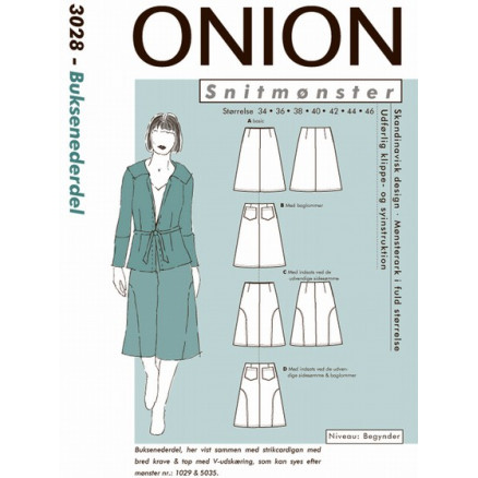 ONION Snitmønster 3028 Buksenederdel Str. 34-46