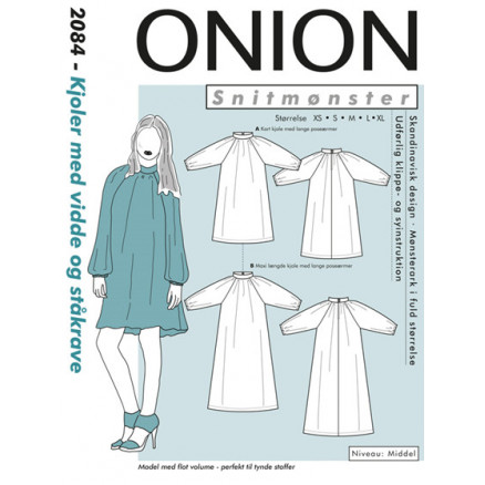 ONION Snitmønster 2084 Kjoler med Vidde & Ståkrave Str. XS-XL