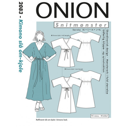 ONION Snitmønster 2083 Kimono Slå Om-KjoleÂ Str. XS-XL