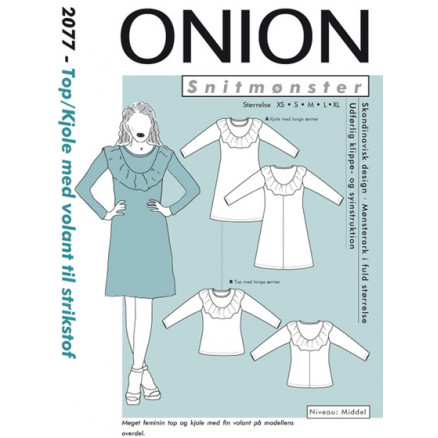 ONION Snitmønster 2077 Top/Kjole med Volant Str. XS-XL