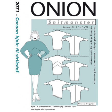 ONION Snitmønster 2071 Cocoon Kjole Str. XS-XL
