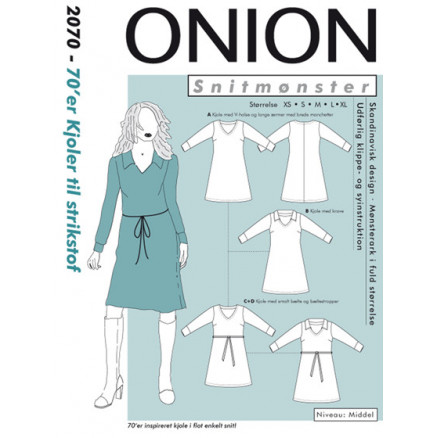 ONION Snitmønster 2070 70'er Kjoler Str. XS-XL