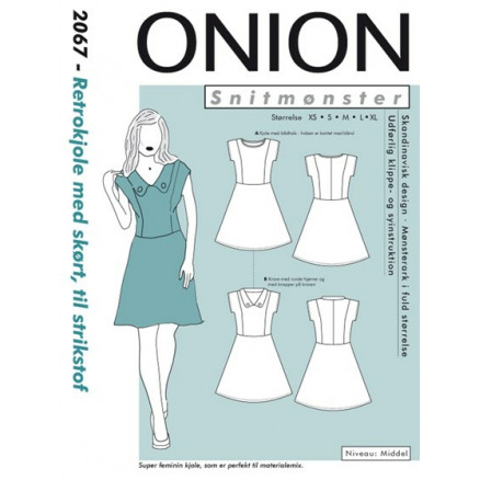 ONION Snitmønster 2067 Retrokjole med Skørt Str. XS-XL