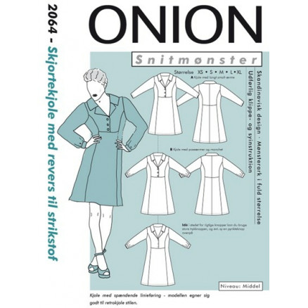 ONION Snitmønster 2064 Skjortekjole med Revers Str. XS-XL