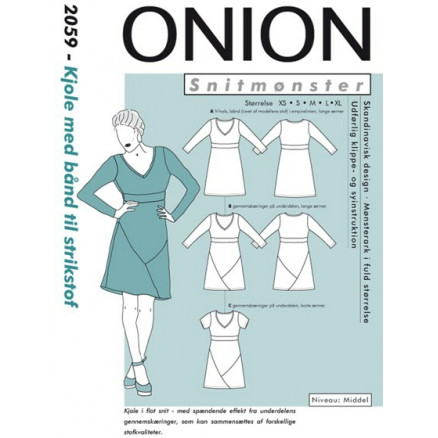 ONION Snitmønster 2059 Kjole med Bånd Str. XS-XL