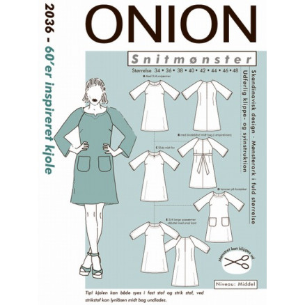 ONION Snitmønster 2036 60'er Inspireret Kjole Str. 34-48