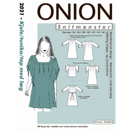 ONION Snitmønster 2021 Tunika Kjole Str. 34-46