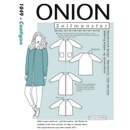 ONION Snitmønster 1049 Coatigan Str. 34-48