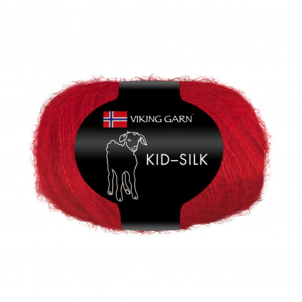 Viking Garn Kid-Silk 350 Rød