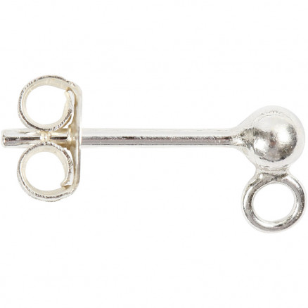 Ørestik, L: 13 mm, sterling sølv, 10stk.