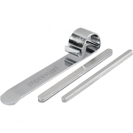 Bukkeværktøj og metalbånd til armbånd, L: 15 cm, B: 6-10 mm, aluminium, 1sæt