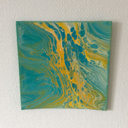 Acrylic Pouring af Rito Krea - Pouring Painting 20x20 cm