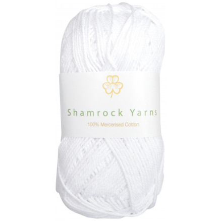 Shamrock Yarns 100% Mercerised Cotton 02 Hvid