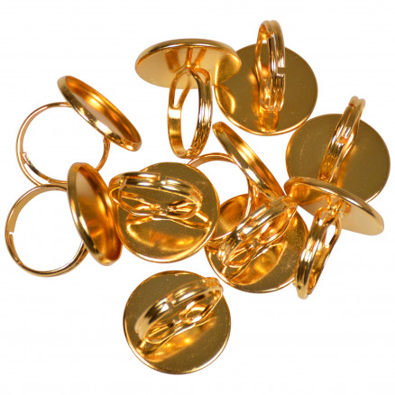 Infinity Hearts Fingerring DIY Jern Guld 20mm - 10 stk