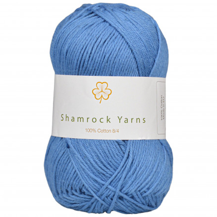 Shamrock Yarns 100% Bomuld 8/4 Garn 10 Støvet Lys Jeansblå