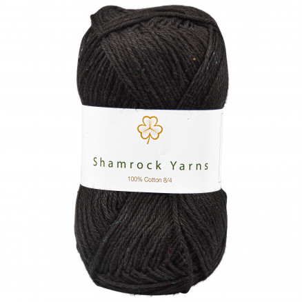 Shamrock Yarns 100% Bomuld 8/4 Garn 01 Sort