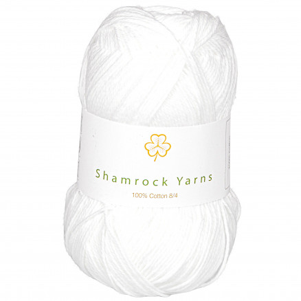 Shamrock Yarns 100% Bomuld 8/4 Garn 02 Hvid