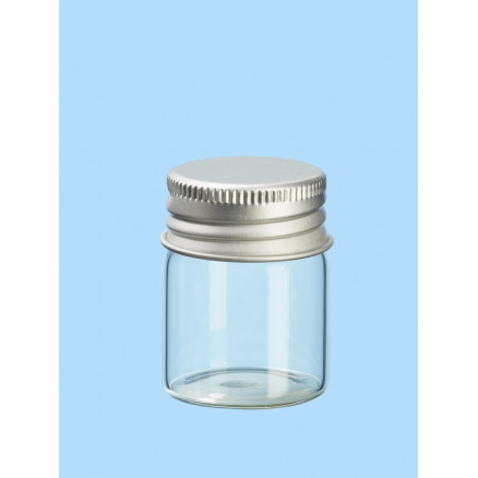 Mini Glasflaske/Bøtte med Låg 30x40mm - 4 stk