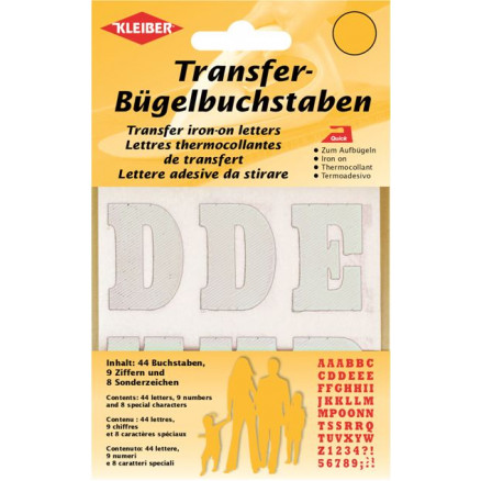 Kleiber Strygemærke Bogstaver & Tal Hvid 3,5cm