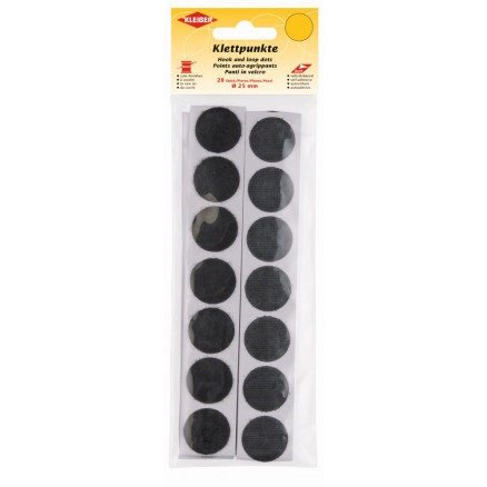 Kleiber Selvklæbende Burrebånd Dots Sort Ø25mm - 28 stk