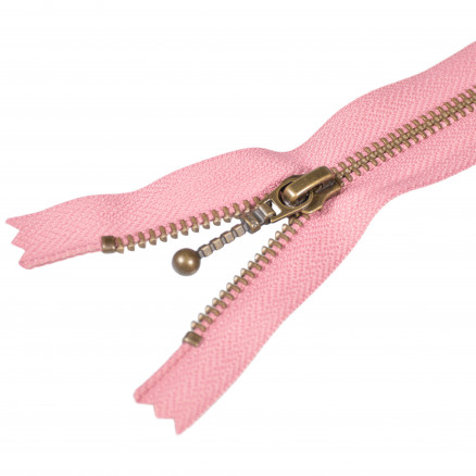 YKK Lynlås Fast Antik Messing Gammel Rosa 6mm - 35cm