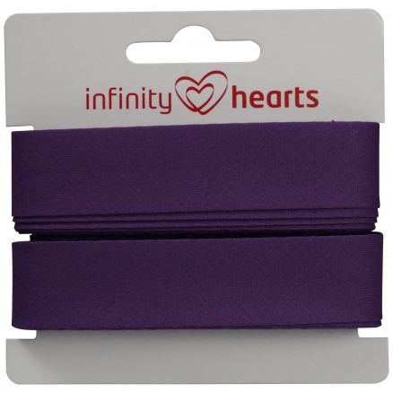 Infinity Hearts Skråbånd Bomuld 40/20mm 34 Mørkelilla - 5m