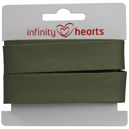 Infinity Hearts Skråbånd Bomuld 40/20mm 57 Armygrøn - 5m